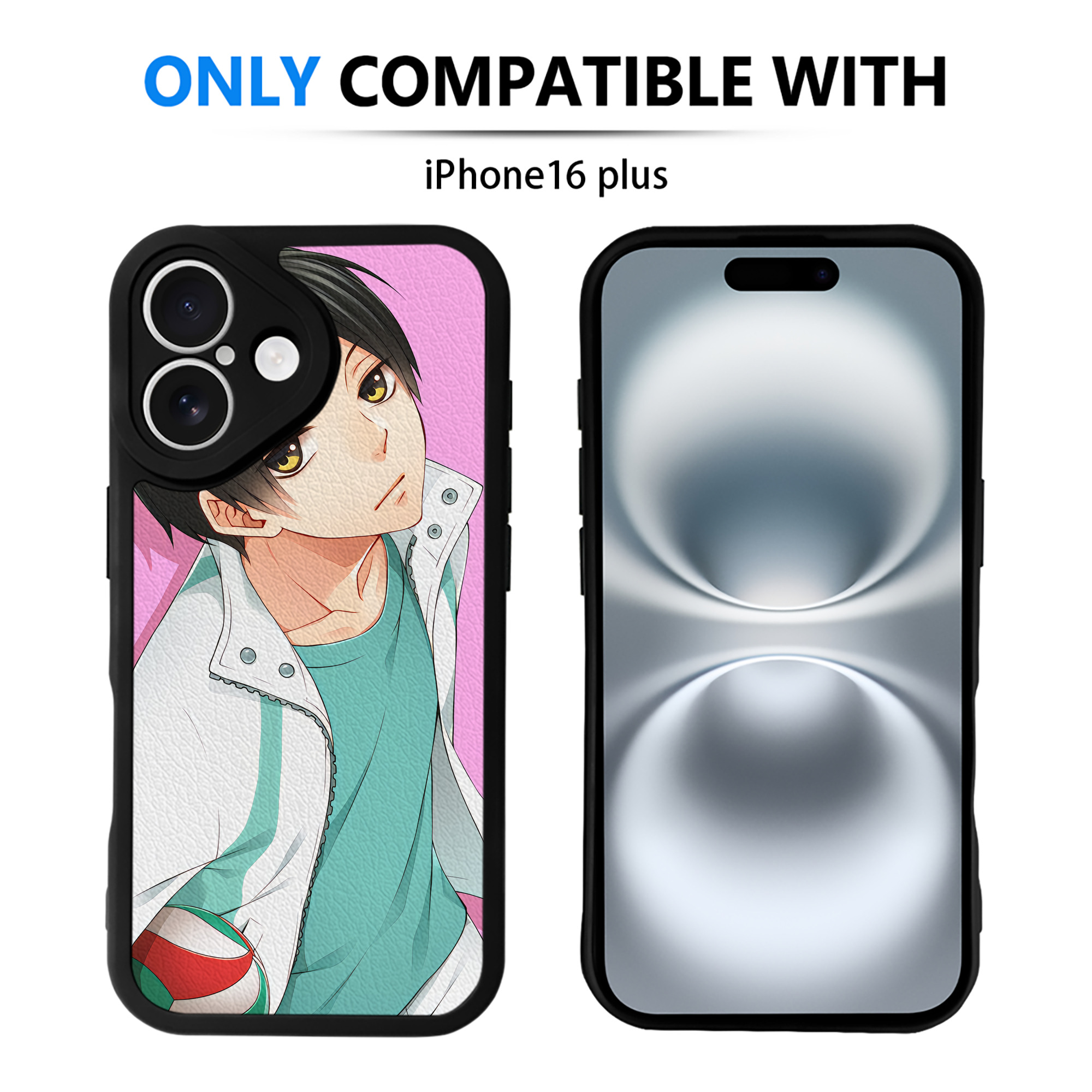 （画像用） ハイキュー!! Haikyu!! 【iPhone 16シリーズ対応】シリコンスマホケース（レザー調） 材質：シリコン